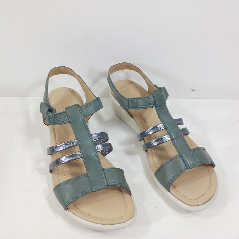 ECCO Felicia Sandal Moon Dark Shadow Leather Wedge 217303 51156 Womens 11-11.5 - Picture 7 of 10